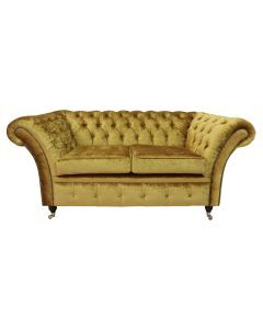 Chesterfield 2 Seater Boutique Gold Crush Velvet Sofa In Balmoral Style