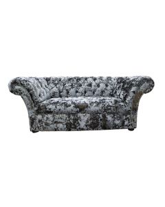 Chesterfield 2 Seater Lustro Flint Fabric Buttoned Seat Sofa Bespoke In Balmoral Style 