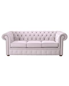 Chesterfield 3 Seater Shelly Blossom Leather Sofa Bespoke In Classic Style