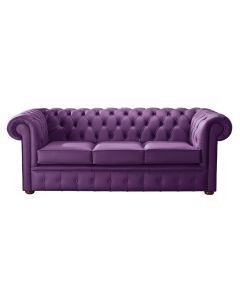 Chesterfield 3 Seater Shelly Wineberry Purple Leather Sofa Bespoke In Classic Style