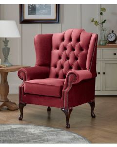 Chesterfield Carlton Flat Wing Armchairs Malta Red 14