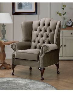 Chesterfield Carlton Flat Wing Armchairs Malta Taupe 08