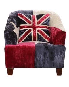 Union Jack Handmade Armchair Real Velvet 