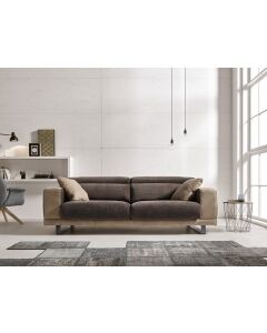 Ambar Original 3 Seater Sofa Italian Brown Real Fabric 