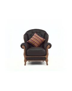 Arizona Custom Made Armchair Genuine Italian Real Black Leather 