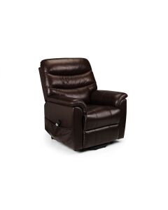 Felix Rise & Recline Chair In Brown Real Faux Leather